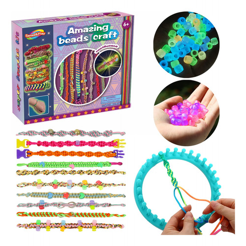 Kit Pulseras Amistad Luminiscentes Telar Redondo Multicolor