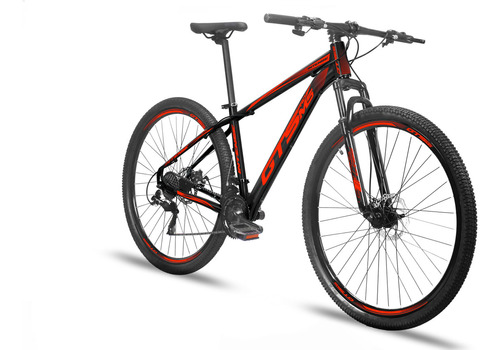 Bicicleta Aro 29 Gts Pro M5 Intense Freio A Disco 24 Marchas Cor Preto-vermelho Tamanho Do Quadro 17  