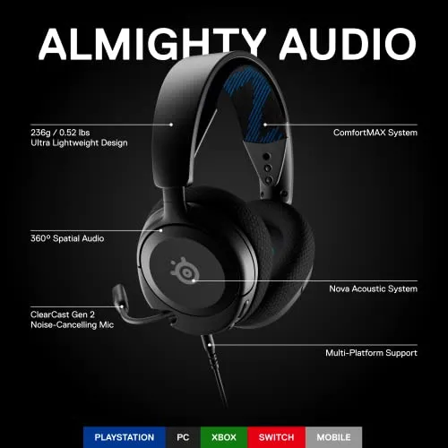 Nuevos Auriculares Multisistema Para Juegos Arctis Nova 1p D