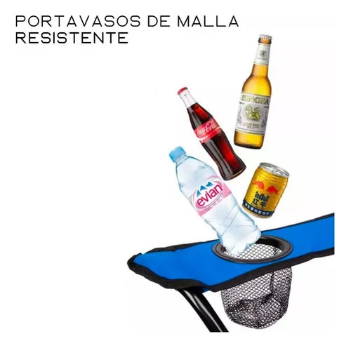 CJR 3 Sillas Plegables De Playa Campamento Y Exteriores Azul