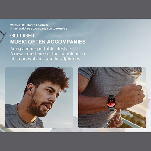 Imagen 8 de 10 de Smartwatch Reloj Inteligente S201 Con Audifonos 5.0 Fralugio