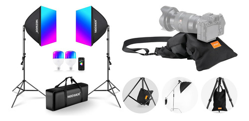Kit Iluminación Rgb Softbox 24 Pulgadas