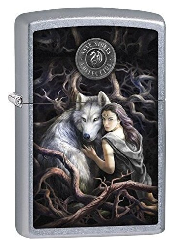 Encendedor Zippo: Anne Stokes Soul Bond, Mujer Con Lobo - St