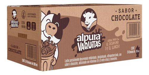 Alpura Leche Sabor A Chocolate Pack X 24 Vaquitas 200ml C/u