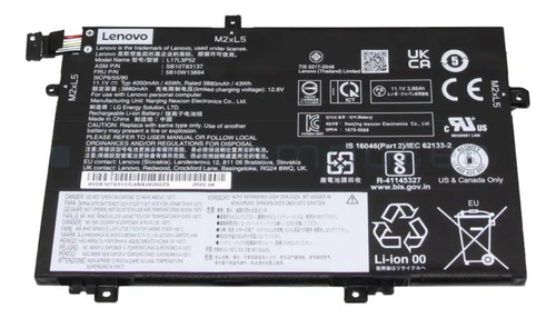 Batería 45wh Original Lenovo Thinkpad L15 Gen 1 (20u7/20u8)
