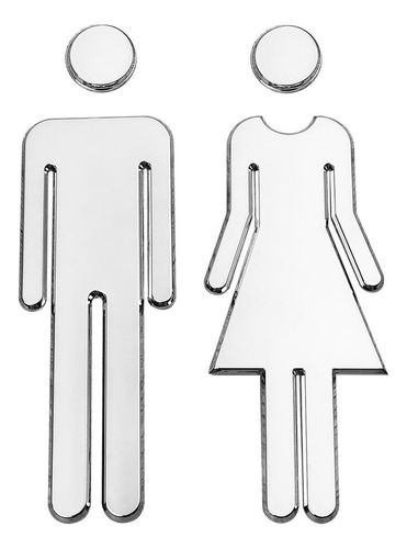 Letrero 3d Para Puerta De Baño, Diseño De Mujer Y Hombre