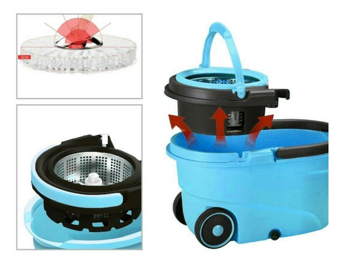 Lampazo Escurridor 2 Mopas Centrifugador Acero Inox Ruedas