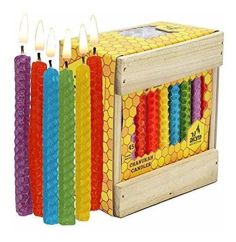 Ner Mitzvah - Velas De Cera De Abejas De Janucá Con Panal D