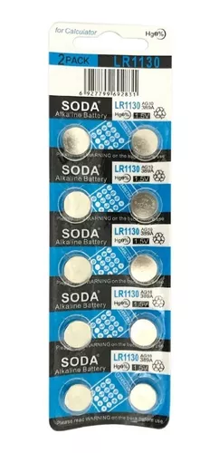 10 Pilas Boton Alcalinas Lr1130 Ag10 1,5v Soda Luces Juguete