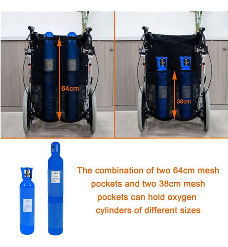 Bolsa Doble Bombonas Oxígeno, Mochila Para Silla De Ruedas