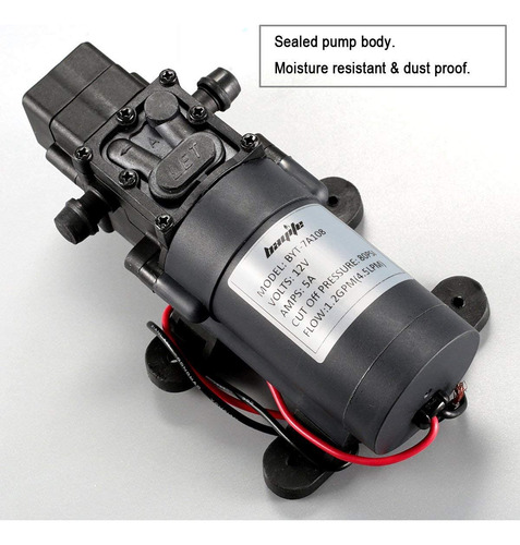 Bomba De Agua De 12v Dc 1.2 Gpm Y Caja De Conexiones Abs Con