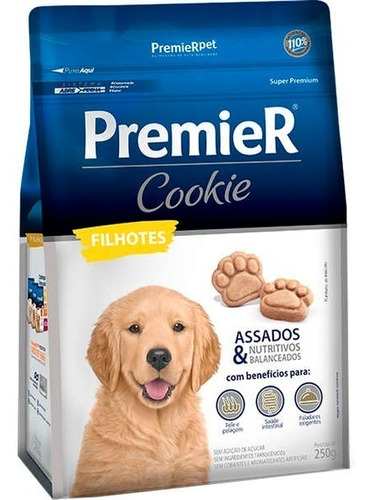 Biscoito Petisco Premier Cookie Assado Para Cães Filhotes