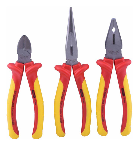 Alicate Mango Aislado 1000 V Juego De 3 Piezas Stanley 84011