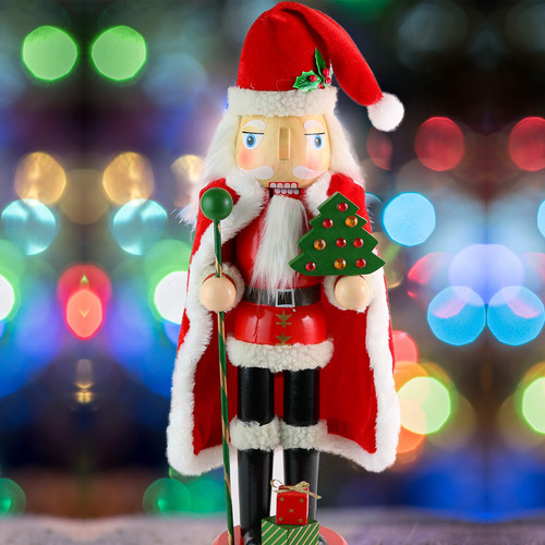 Cascanueces De Navidad Figura De Papá Noel Decoración 34 Cm