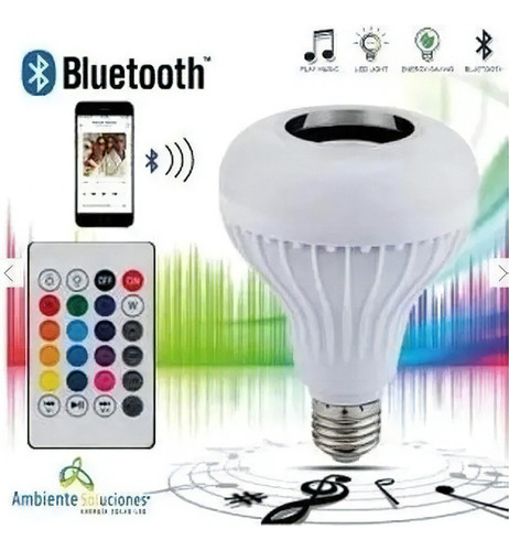 Bombillo Parlante Bluetooth Music Led Multicolor + Control