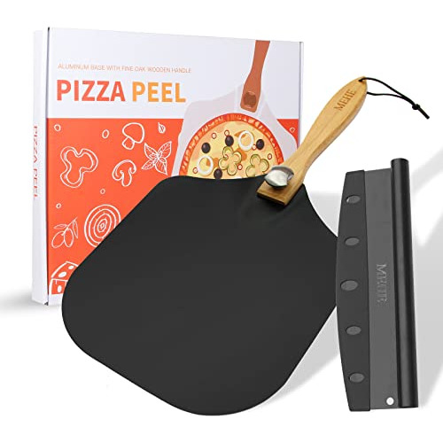 Mehe Metal Pizza Peel 12 Inch Pizza Spatula, Nonstick A...