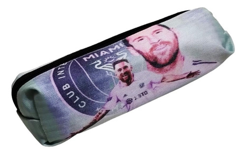 Cartuchera Escolar Tubo Mediano - Diseño Messi Miami