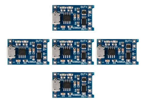 5 Pzas Modulo Tp4056 Cargador Para Pila Litio Lipo