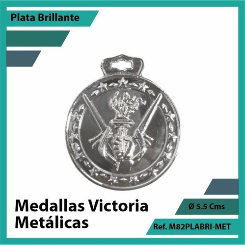 Medallas Deportivas De Victoria Metalica Plata M82plabri