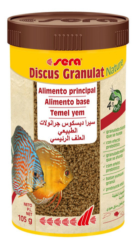 Racoes Sera Discus Granulat Nature 105g P/ Disco Aquario