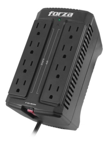 Regulador De Voltaje 8 Contactos Forza Fvr-901m 450 Watts Color Negro