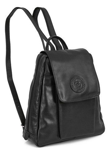 Mochila Cuero Urbana Cierre Bolso Unisex Briganti Bandolera