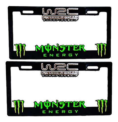  Portaplacas Premium Monster W2c Verde Juego 2 Piezas !!!!!!