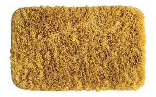 Tapete Decorativo Everest Escocia Mostaza Vianney Peludo Color Amarillo