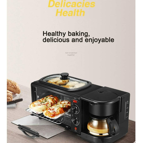 Máquina For Hacer Desayuno 3 En 1 Horno Cafetera Sarten