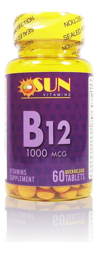 Vitamina B12 Cianocobalamina 1000mcg  60 Tabletas 