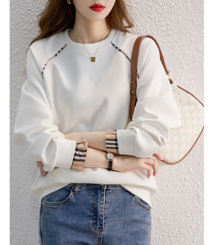 Sudadera Casual De Otoño A Rayas De Manga Larga Para Mujer