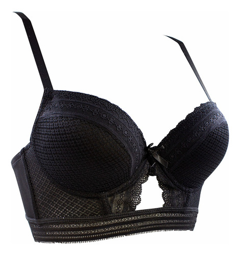Paquete 3 Brasier De Encaje Tipo Top, Peto 3/4 Con Varillas