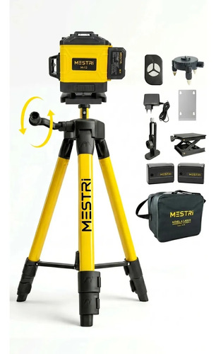 Kit Nível a Laser 3D MESTRI 12 Linhas Verde com Tripé Profissional