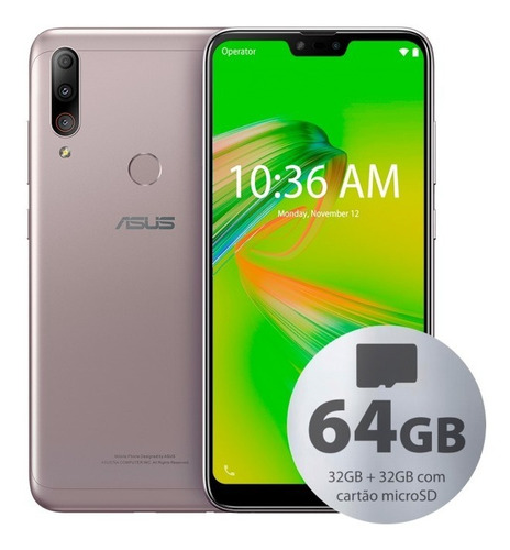 Celular Asus Zb634kl Zenfone Max Shot 64gb (32gb+32gb) Prata