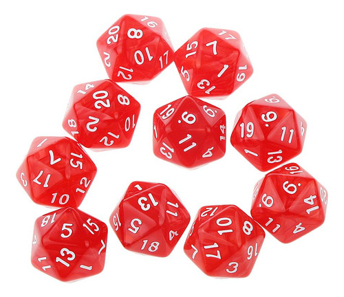 20piece Twenty Sided D20 Para Jugar Rpg Party Rojo Y Azul