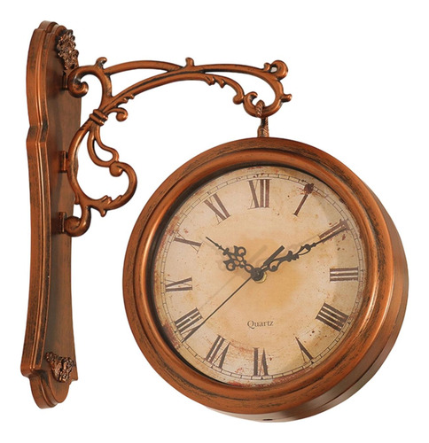 Reloj De Pared De Doble Cara, Silencioso, Retro, Con