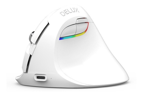 Mouse vertical inalámbrico recargable Delux  M618 Mini white