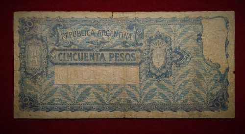 Billete 50 Pesos Caja De Conversión Serie B 1928 Botero 1661 (Usado)