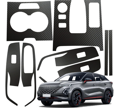 Kit Completo Sticker Puertas Panel Central Para Omoda 5 2024 Color F Carbono