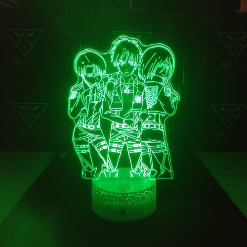 Lampara Levi Eren Mikasa Shingeki Base A.+ C. Remoto + Pilas