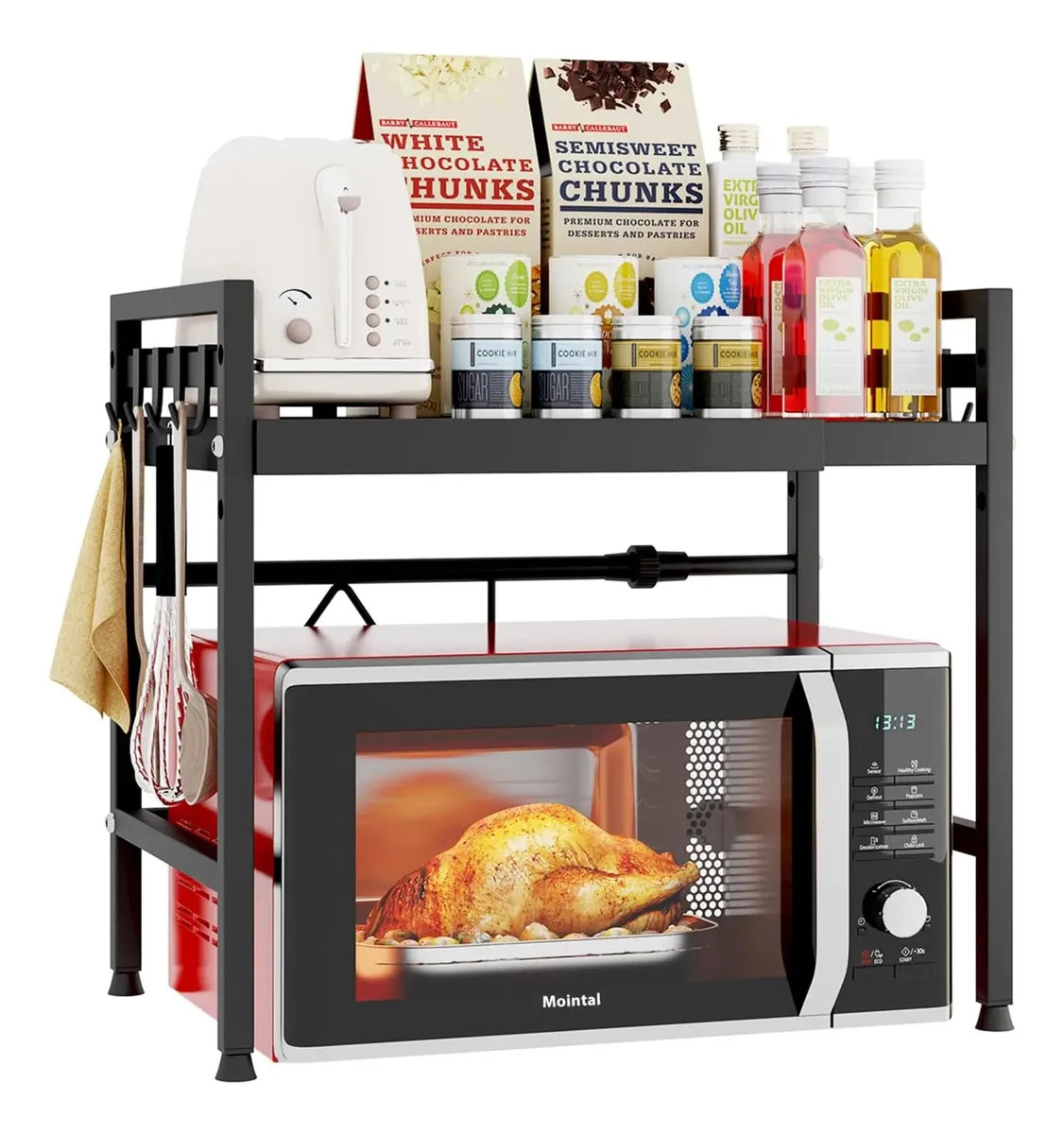 Orrailita Home 2 Niveles Estante Organizador Extensible De Horno/microonda