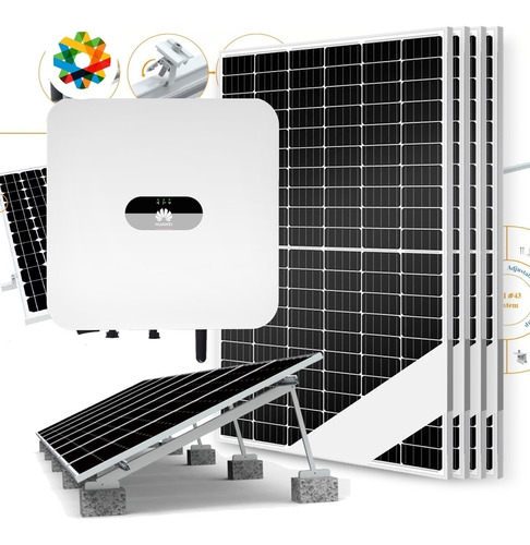 Kit Solar #02 2kw/h - 2ktl Monofásico On-grid Techo De Loza