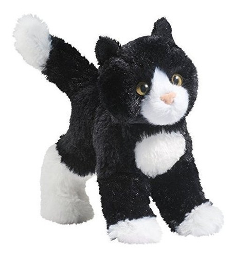 Douglas Snippy - Peluche De Gato Blanco Y Negro Color Blanco, amarillo