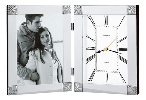 Reloj De Mesa Analógico Bulova B1254 Color Plateado