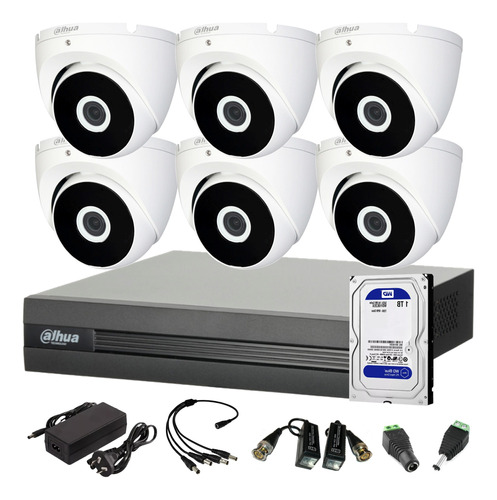 Kit Seguridad Dvr 8ch+ 6 Domo Full Hd Exterior + Disco 1tb