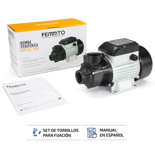 Bomba De Agua Periferica 0.5hp Eleva 25mts 30l Min 50hz 220v Color Blanco