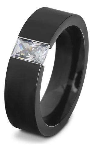 Anillo Negro De Acero De Titanio Para Hombre, Anillos De Bod