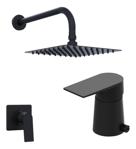 Griferia Combo Baño Ducha Embut/bidet Hidromet Raptor Black