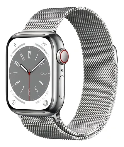 Apple Watch Series 8 GPS + Cellular - Caixa prateada de aço Apple Watch Series 8 GPS + Cellular - Caixa prateada de aço