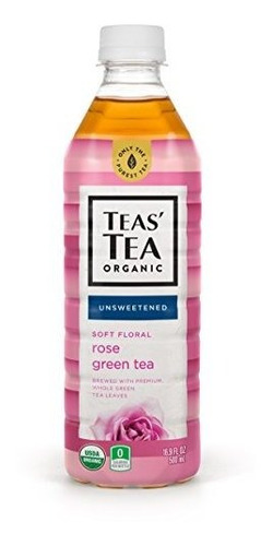 Té Orgánico Té Helado Tés, Rose Té Verde, 17 Onzas (paquete 